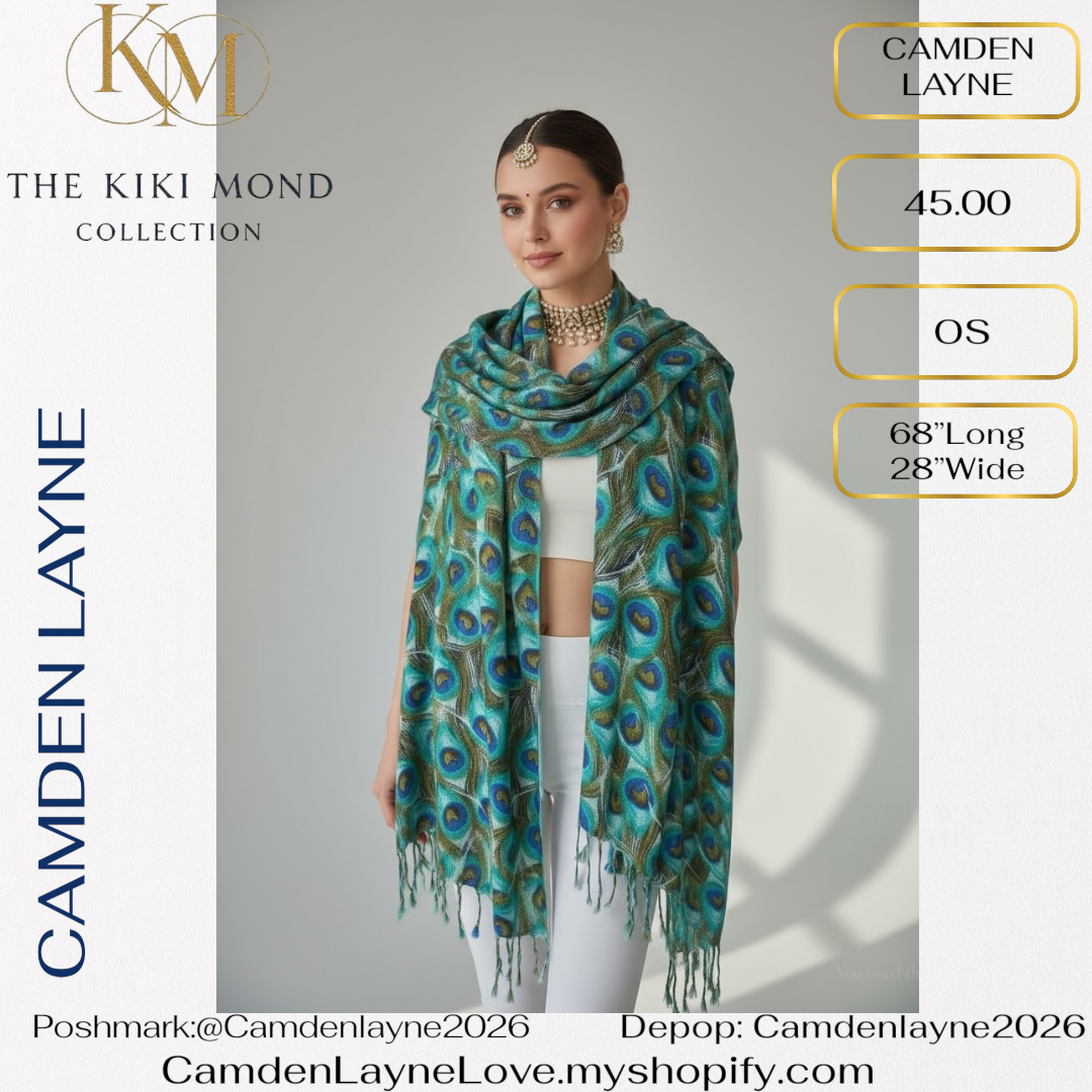 Camden Layne Beautiful Peacock Shawl