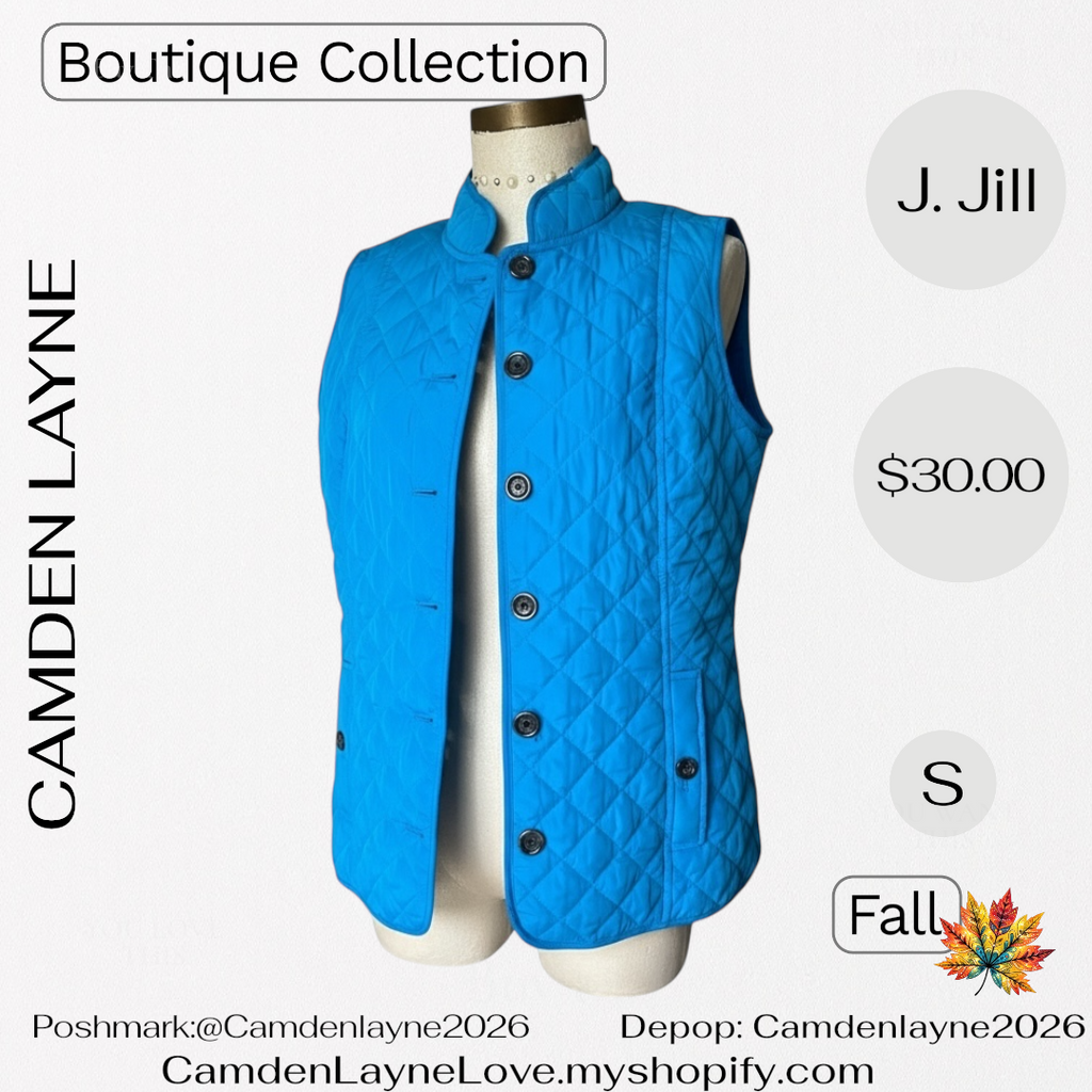 J. Jill Blue Quilted Vest