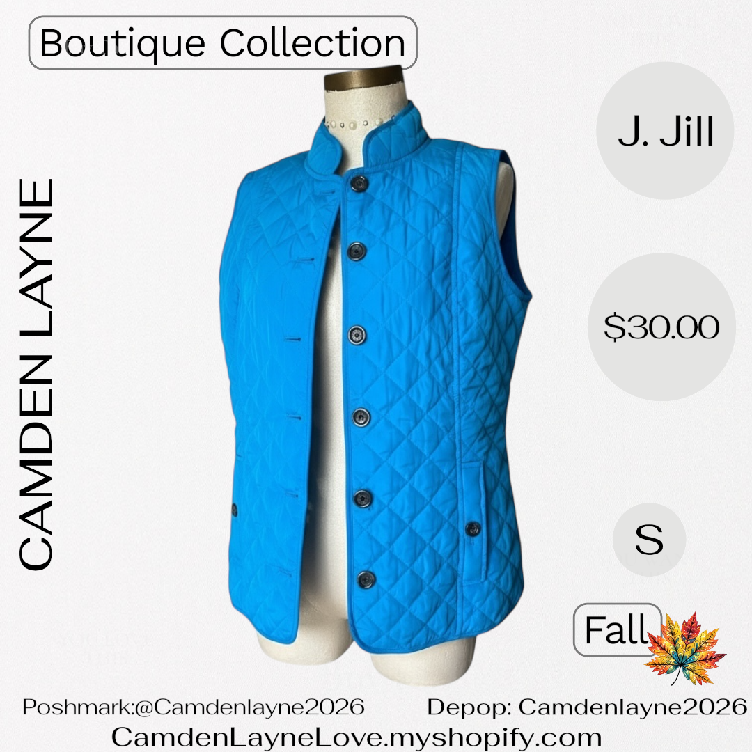 J. Jill Blue Quilted Vest