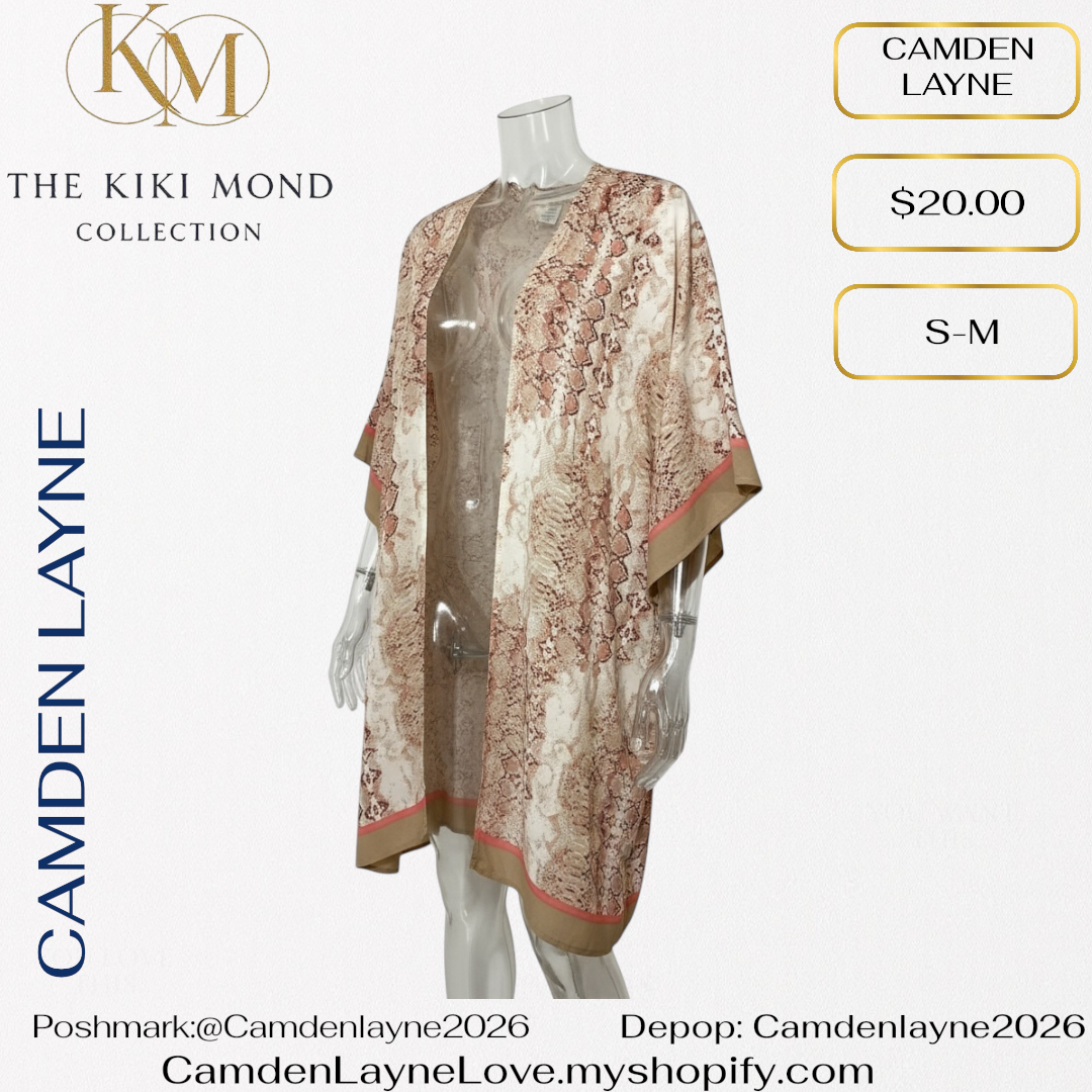Camden Layne Snake Skin Print Cardigan Style Kimono