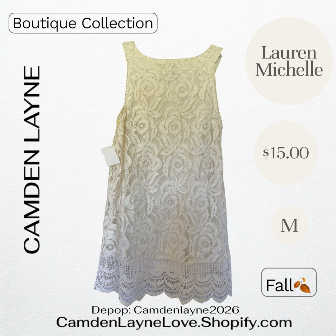 Lauren Michael Embroidered Lace Top