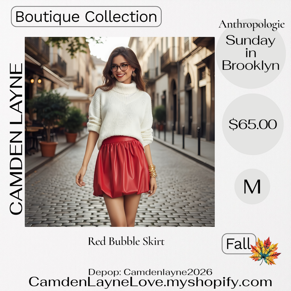 Anthropologie Red Bubble Skirt