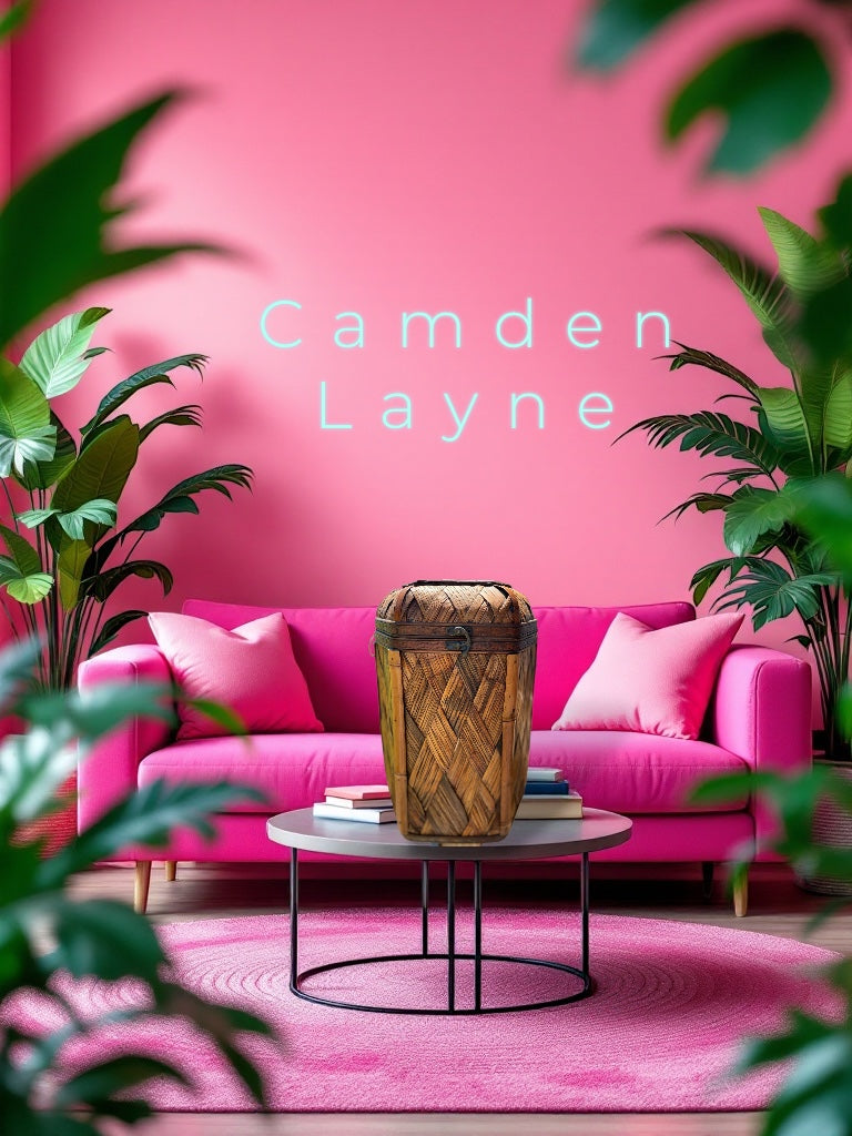 Vintage Handcrafted Rattan Basket - Camden Layne