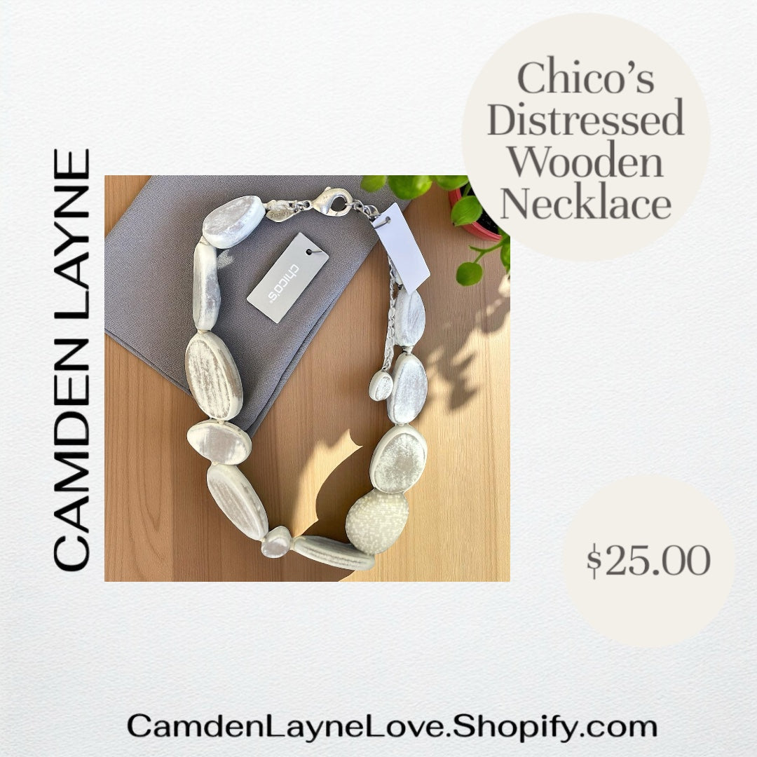 Chico’ Distressed Wooden Necklace