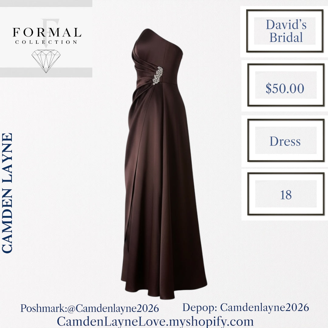 Chocolate Brown Davids BridalFormal Gown