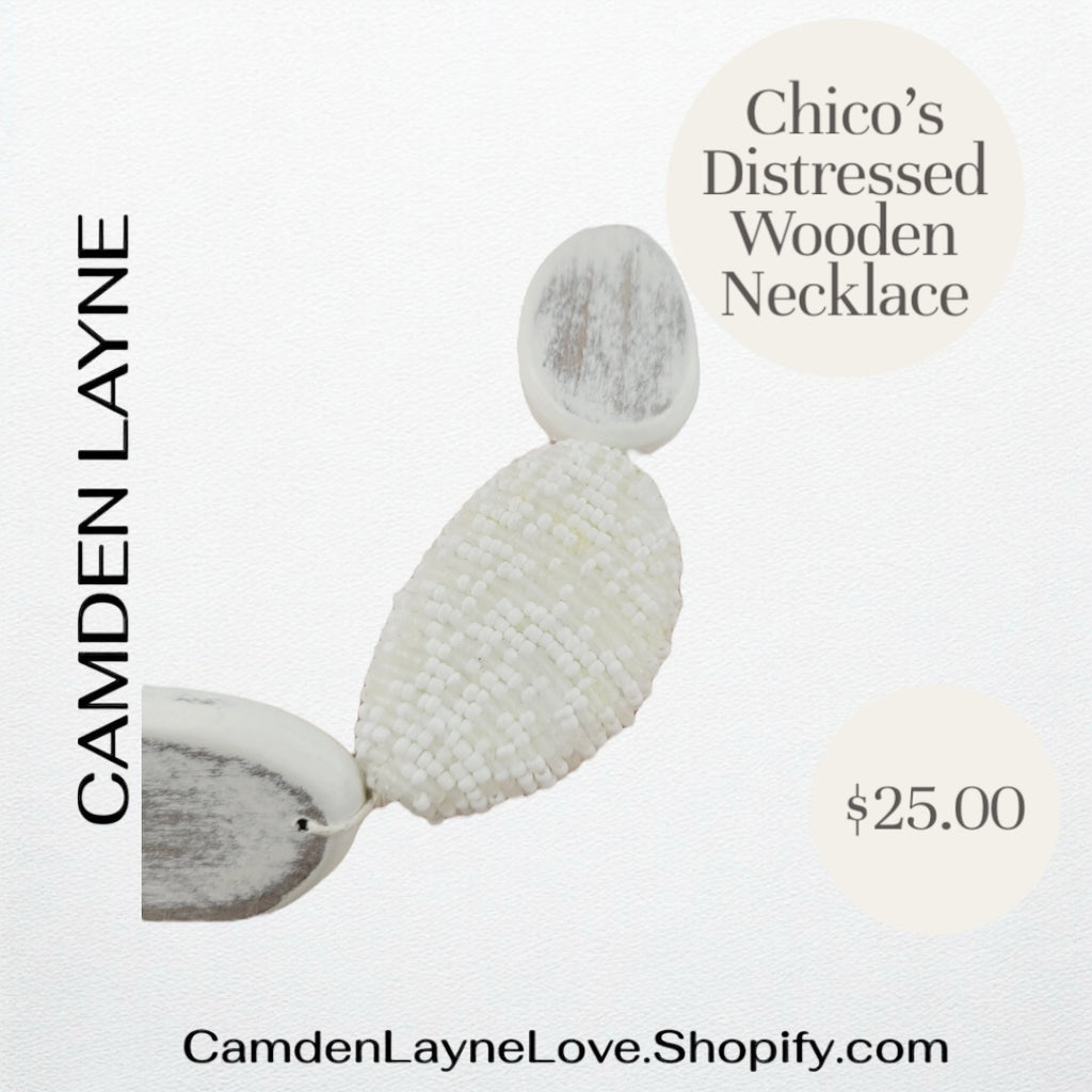 Chico’ Distressed Wooden Necklace
