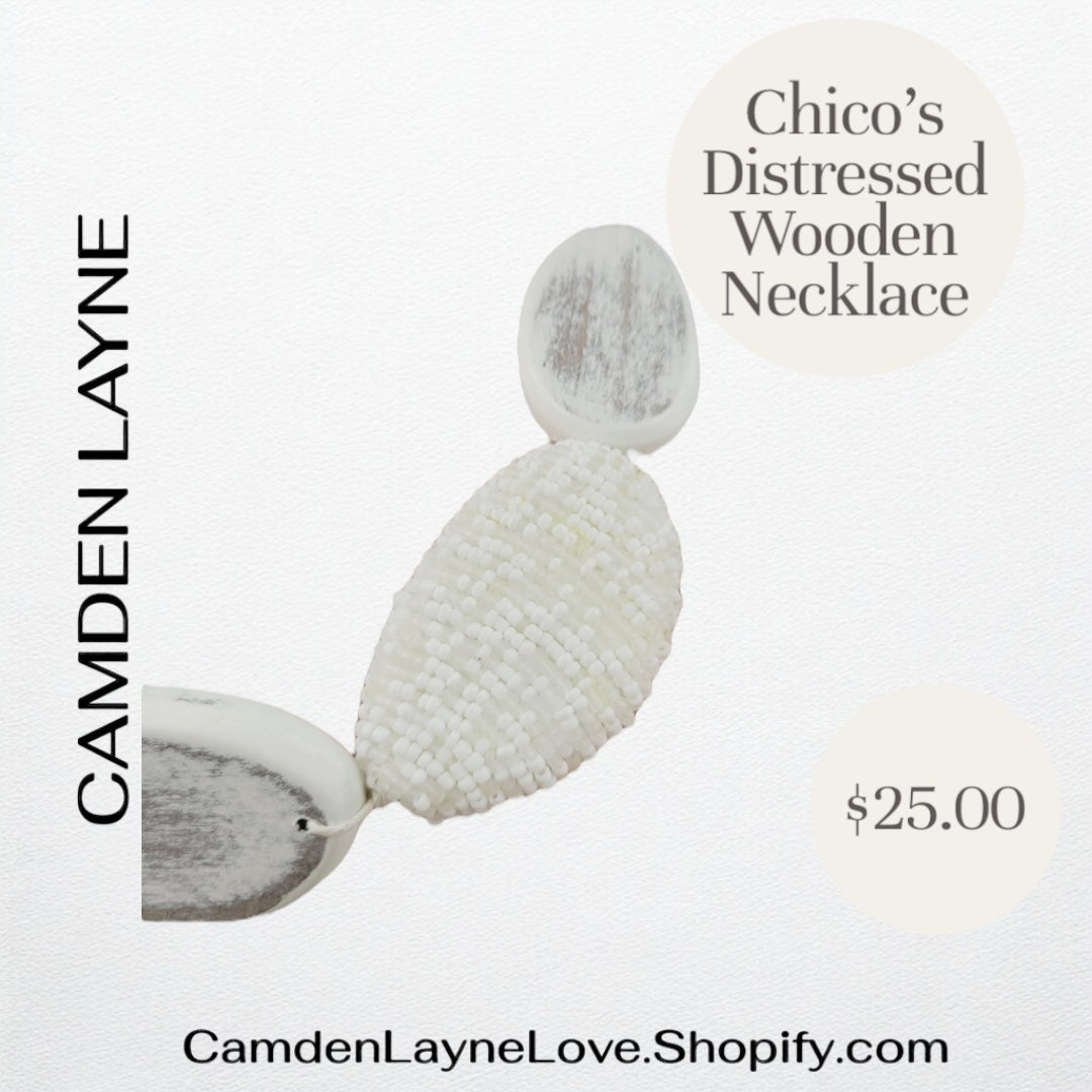 Chico’ Distressed Wooden Necklace