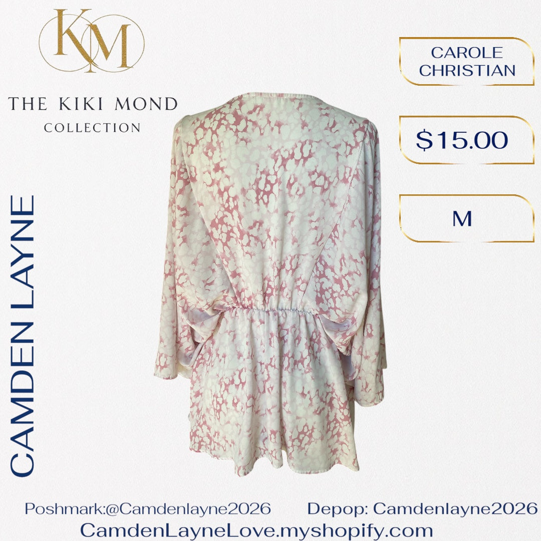 Carol Christian Pink & White Flowing Blouse