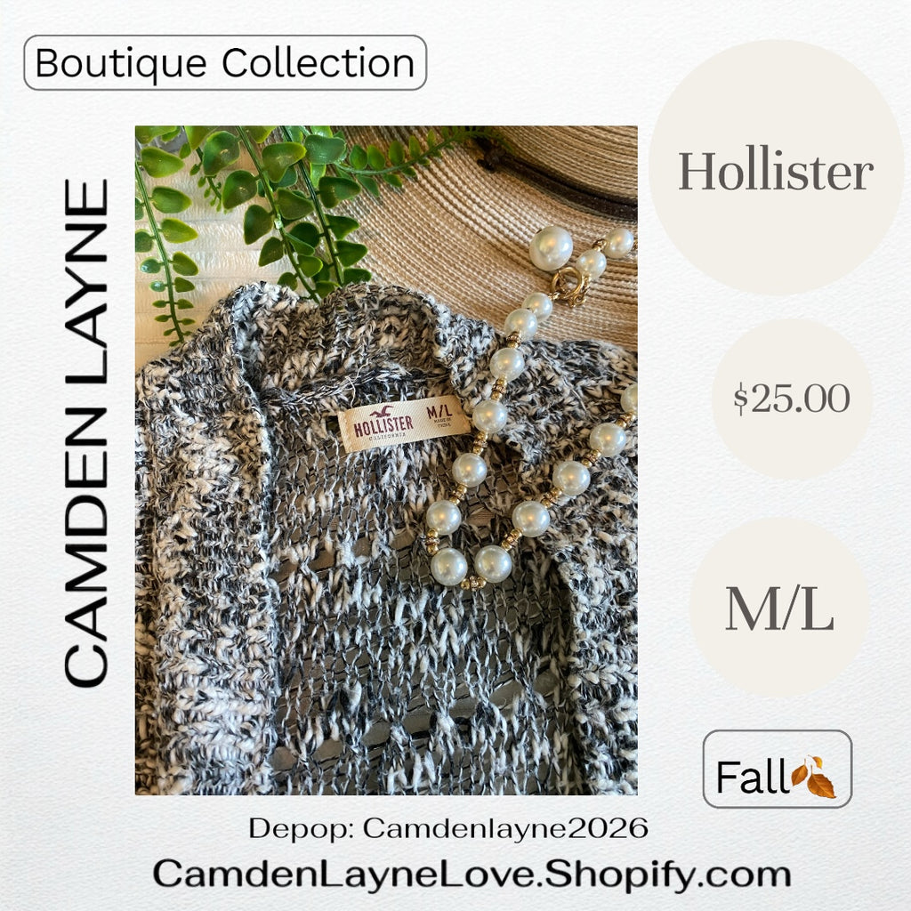 Hollister Gray Knit Long Sweater