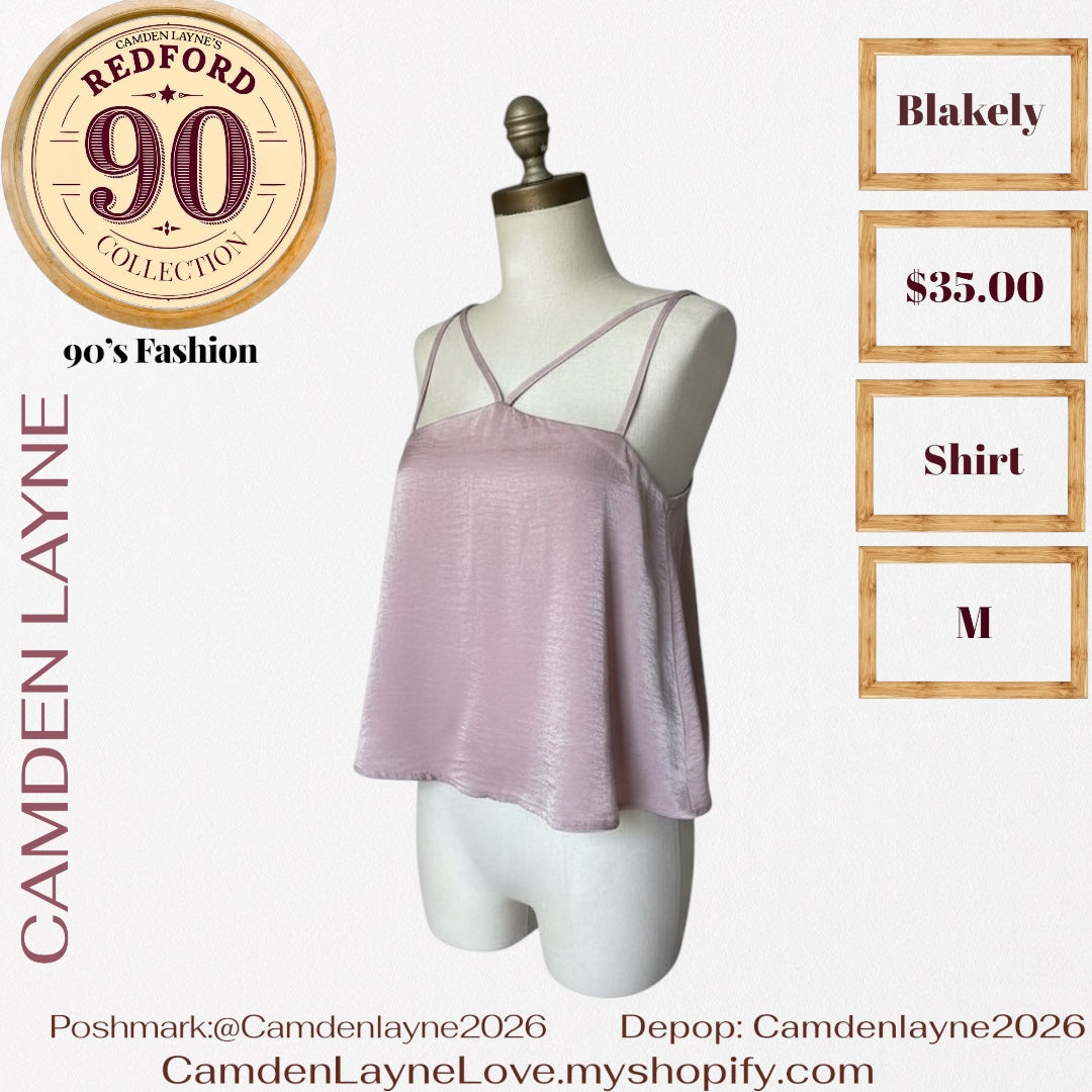 Blakely Pink Iridescent Crop Blouse