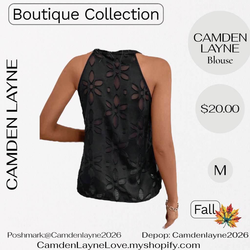 Camden Layne Mesh Embroidered Blouse