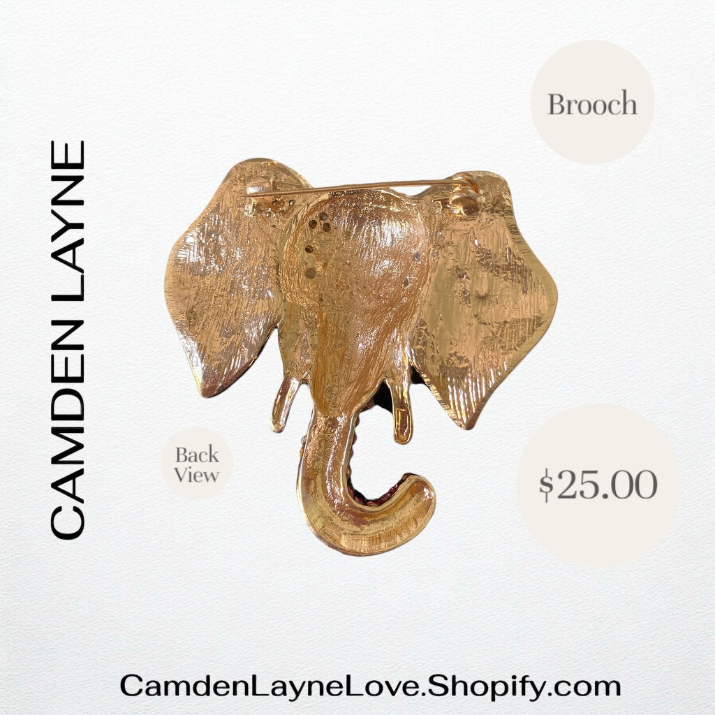 Pink Elephant Brooch