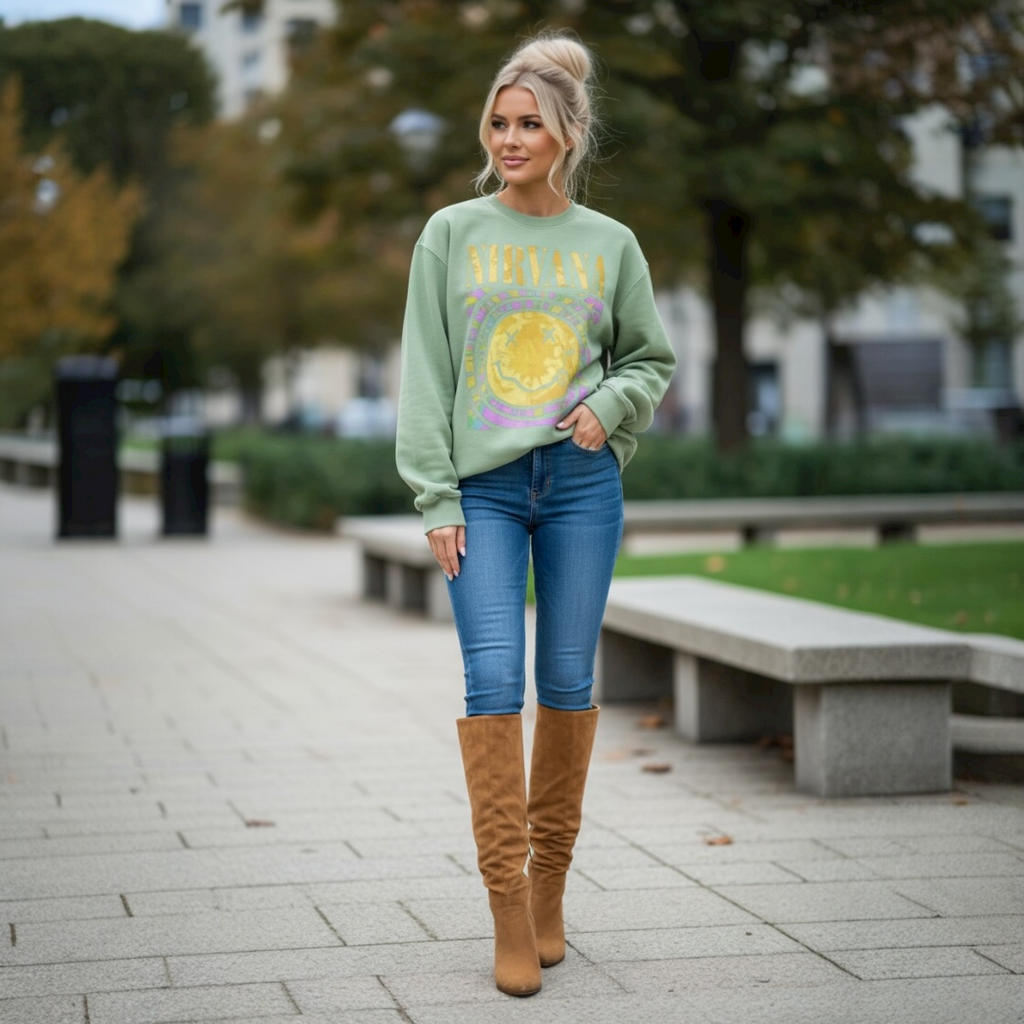 Nirvana Green Pull Over