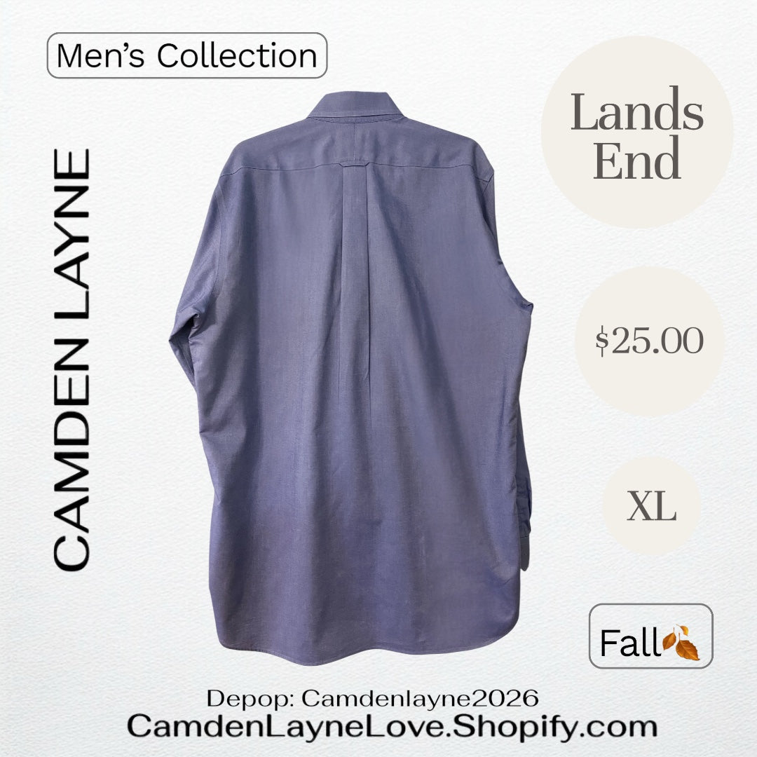 Lands End XL Blue Long Sleeve