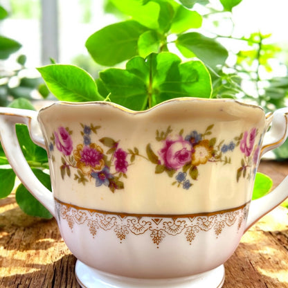 Vintage Gold Castle China Sugar Bowl - Camden Layne