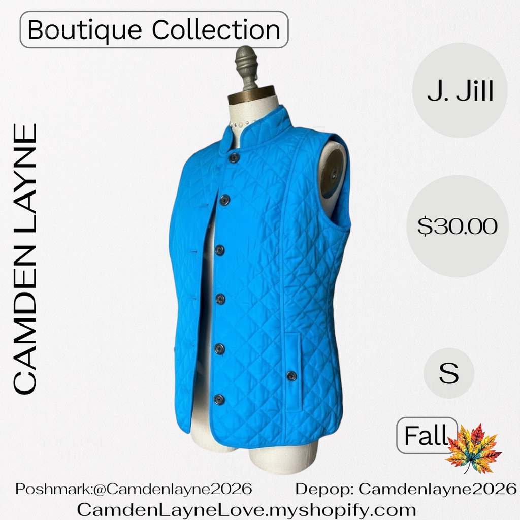 J. Jill Blue Quilted Vest