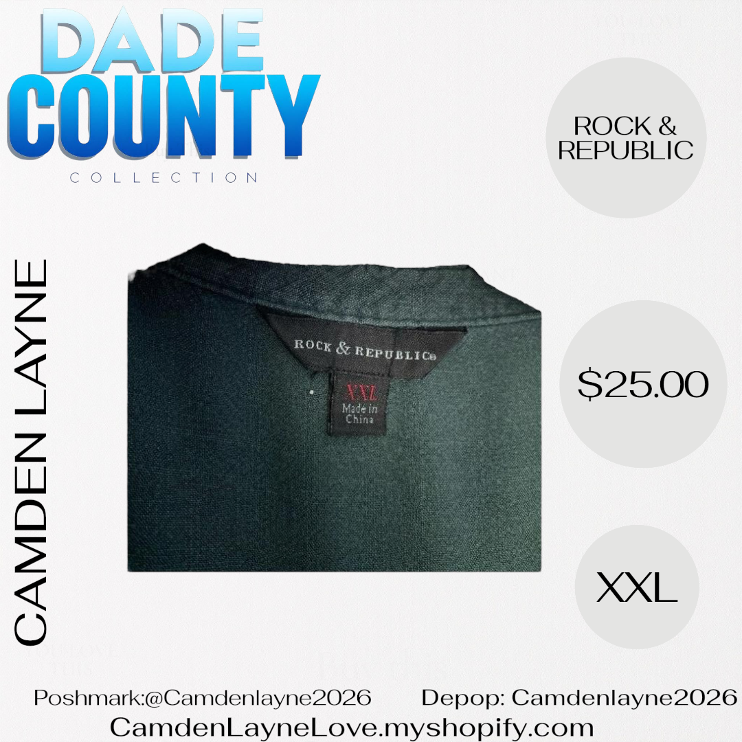 Rock & Republic Co. Green Button Down