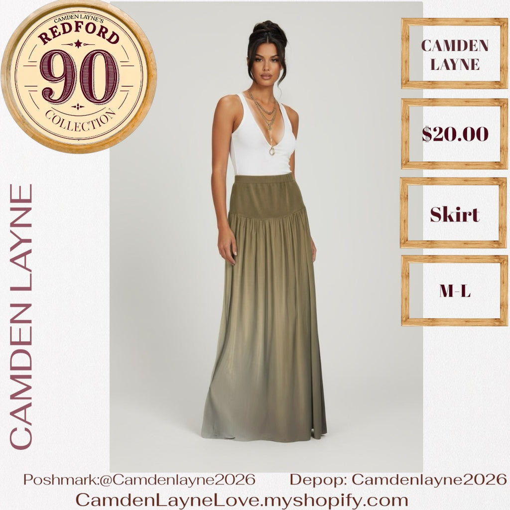 Camden Layne Gray Full Length Maxi Skirt