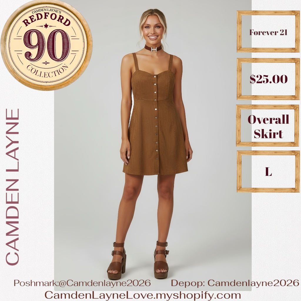 Forever 21 Brown Suade Overall Dress