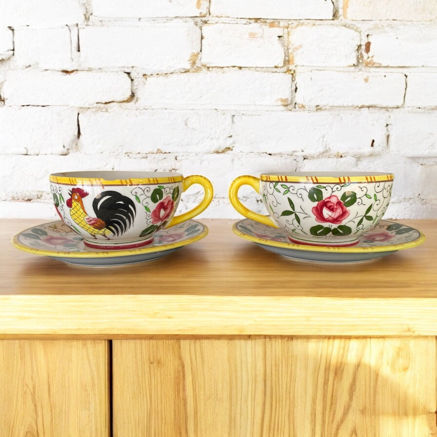 “Rooster & Roses” Mid-Century Japan (Set of 2) - Camden Layne