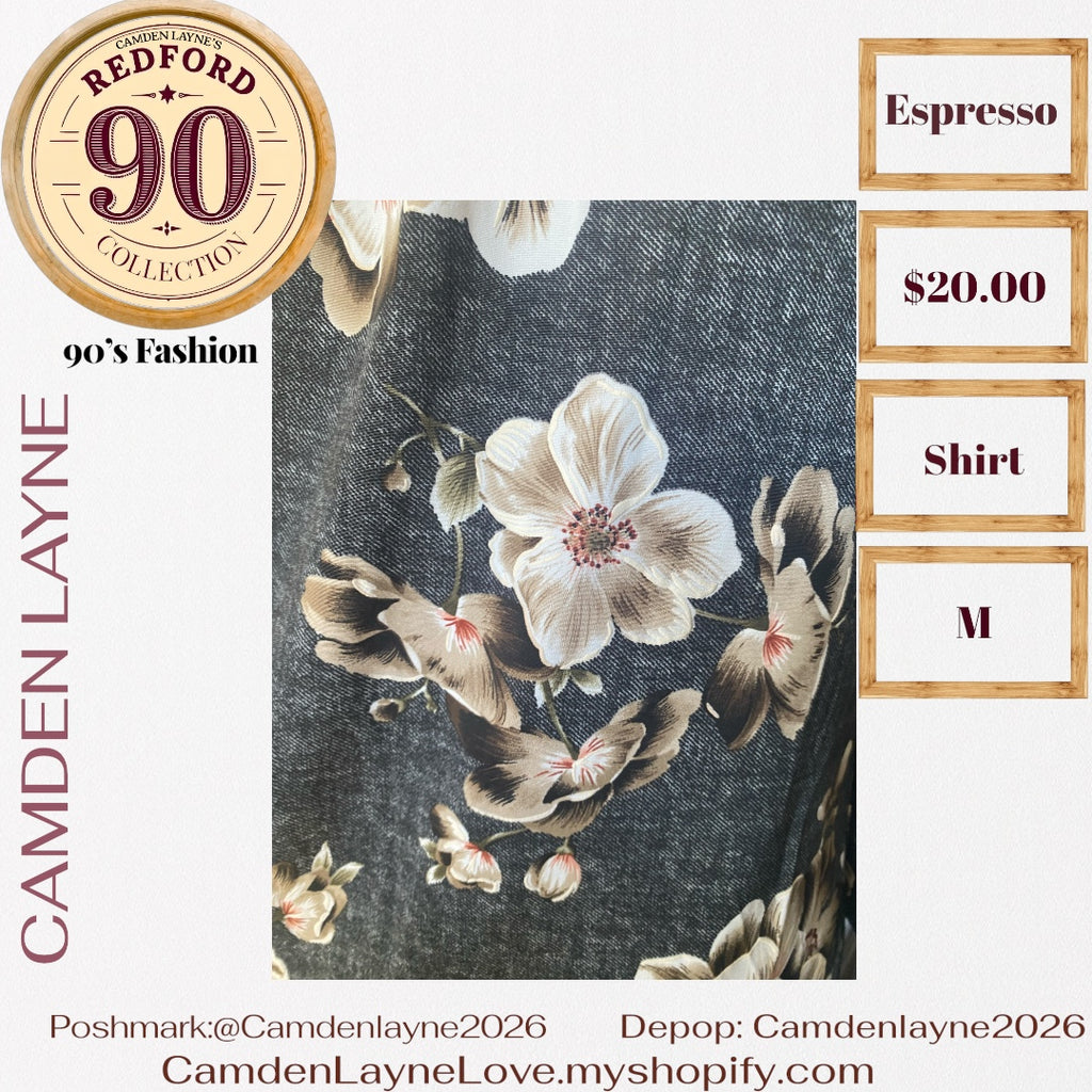 Espresso Magnolia Bell Sleeve Blouse