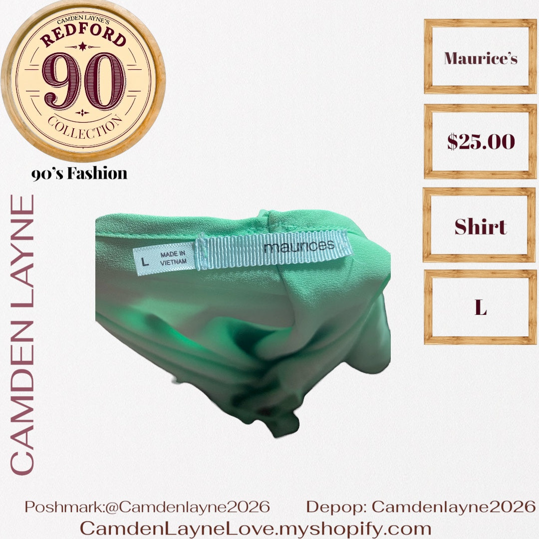 Maurice’s Green Cascading Blouse