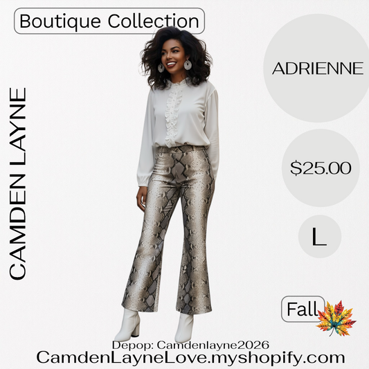 Adrienne Snake Print Flare Leg Pants