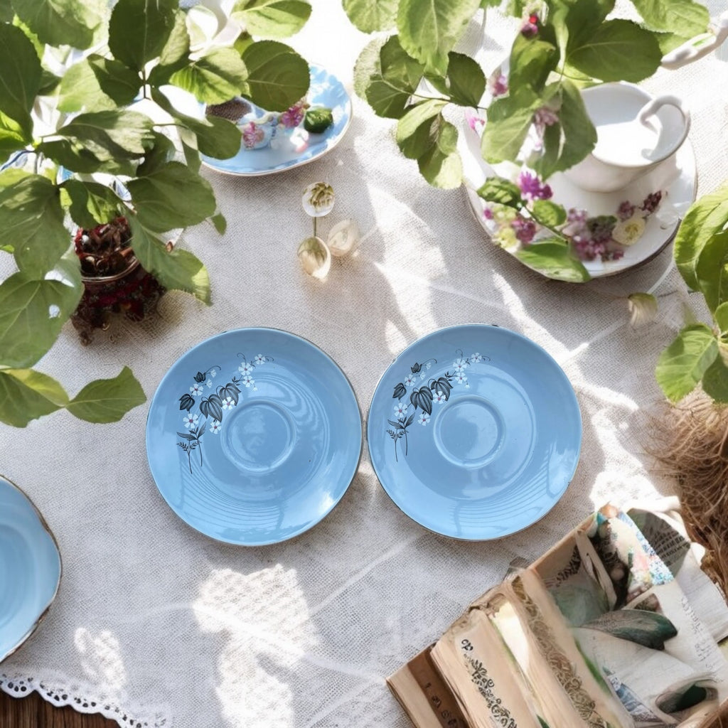 Taylor Smith & Taylor Blue Mist Footed Cup and Saucer Set - Camden Layne