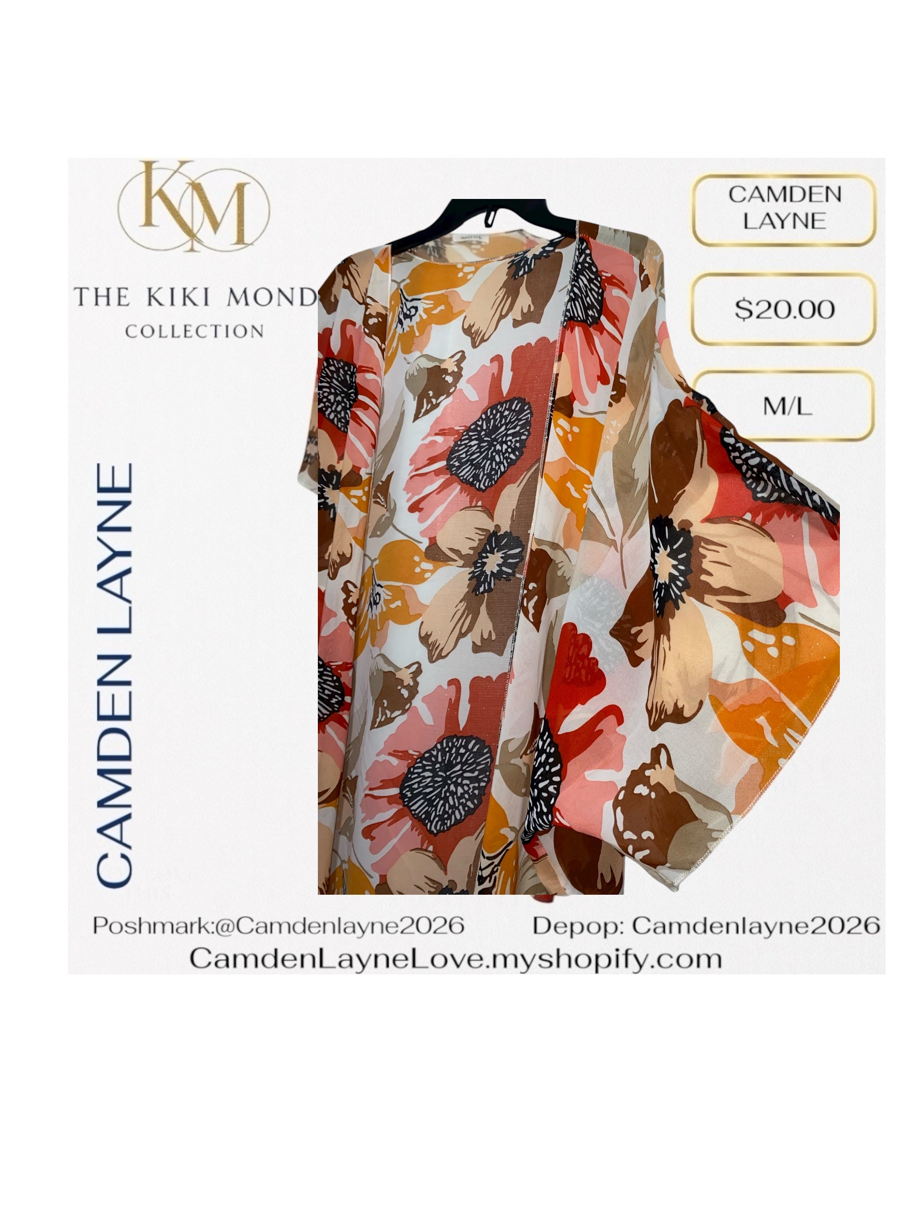 Camden Layne Peony Floral Kimono