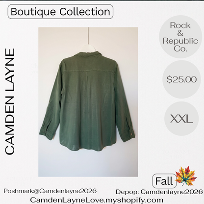 Rock & Republic Co. Green Button Down