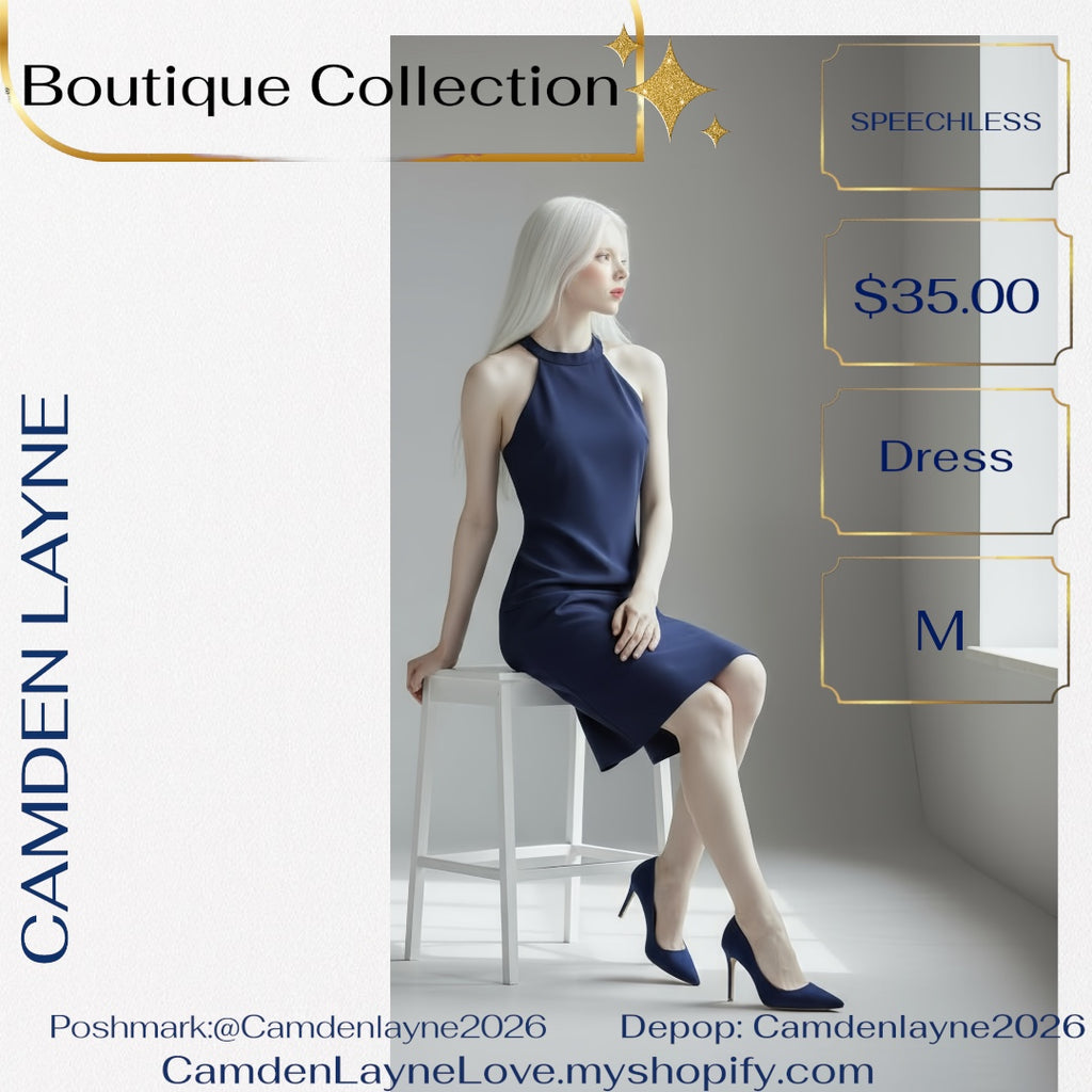 Speechless Navy Embroidered Midi Dress