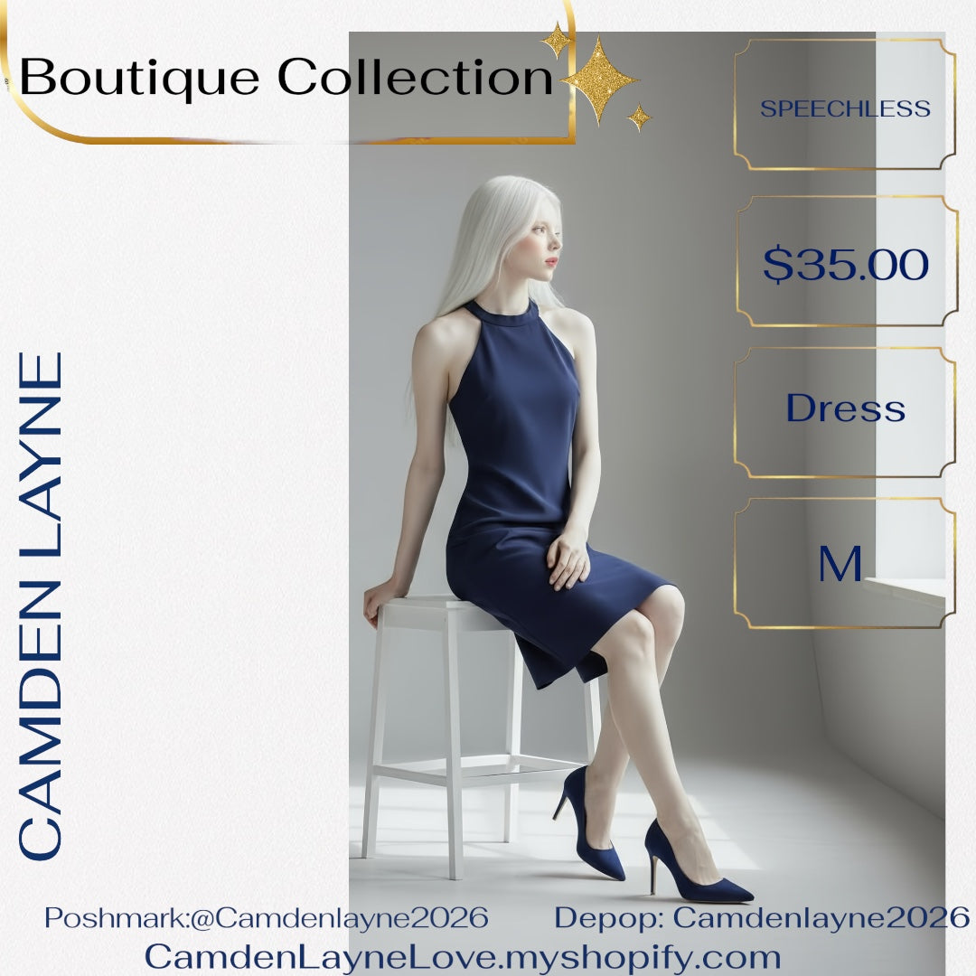 Speechless Navy Embroidered Midi Dress