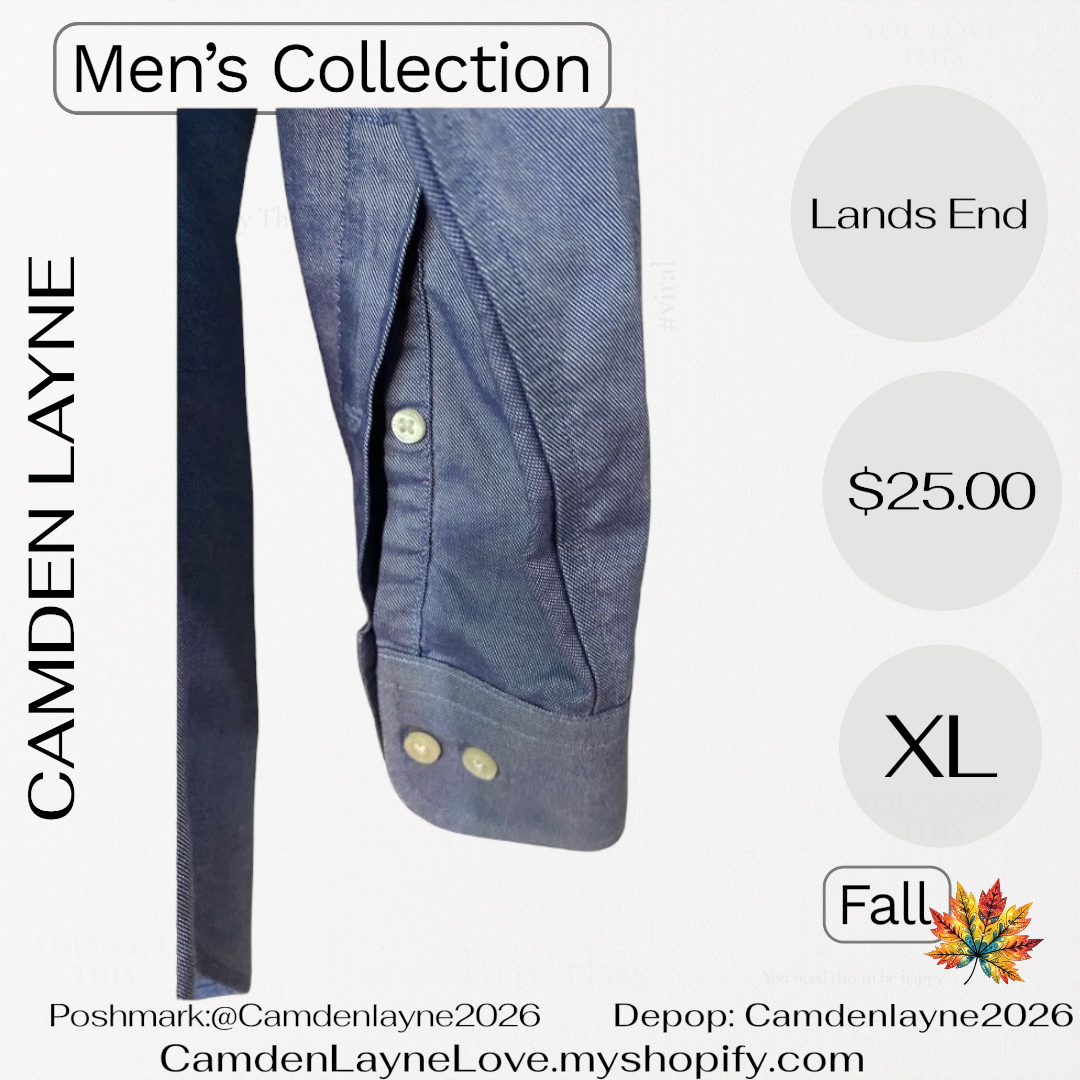 Lands End XL Blue Long Sleeve