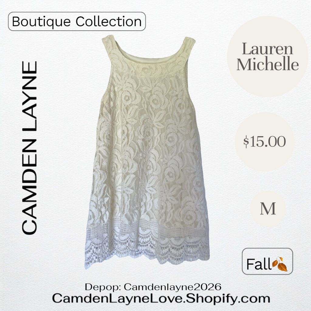 Lauren Michael Embroidered Lace Top