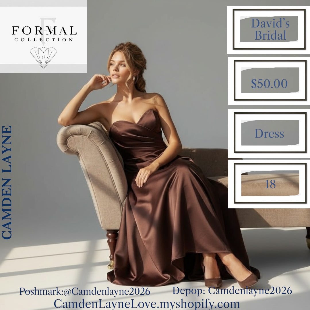 Chocolate Brown Davids BridalFormal Gown