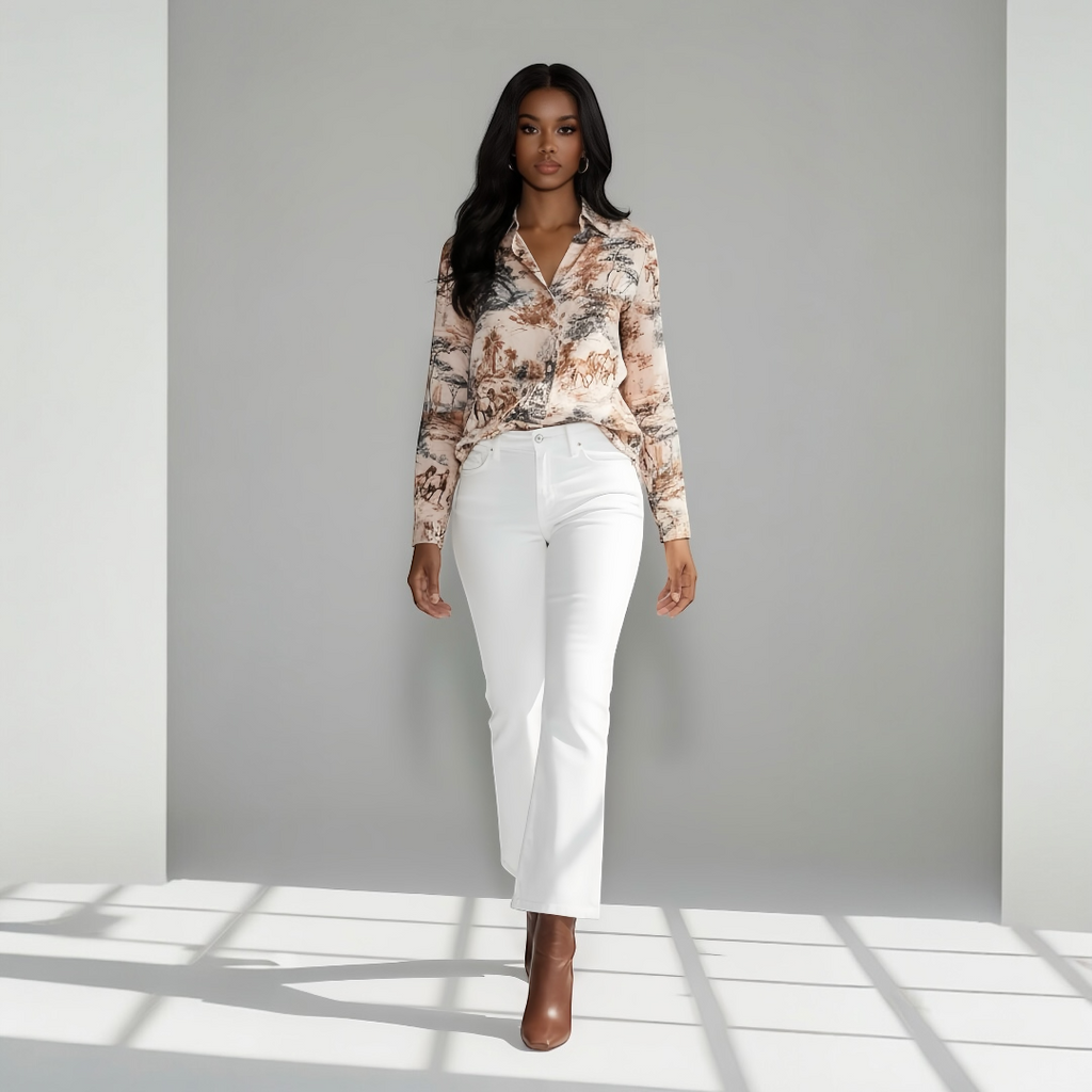 Crown & Ivey Wide Leg White Slacks