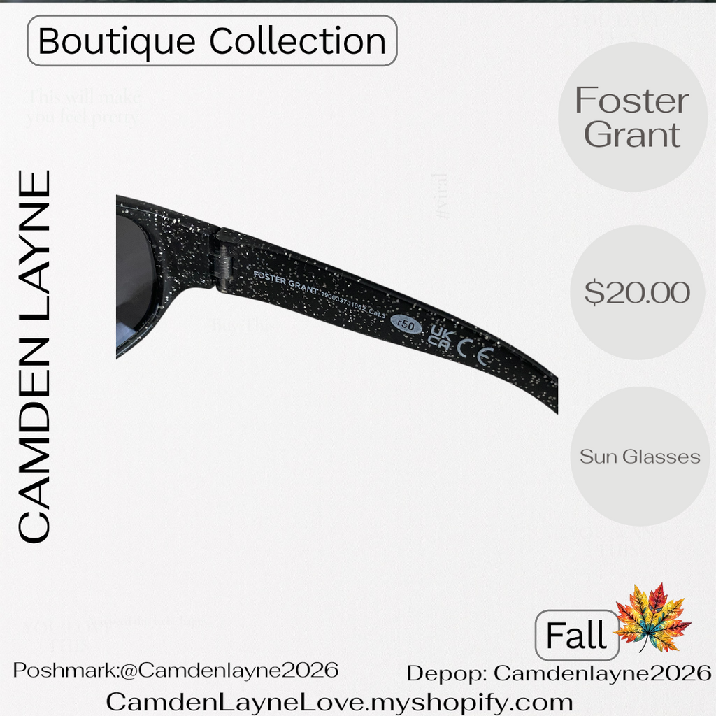 Foster Grant Black and Rhinestone Styled Sunglasses