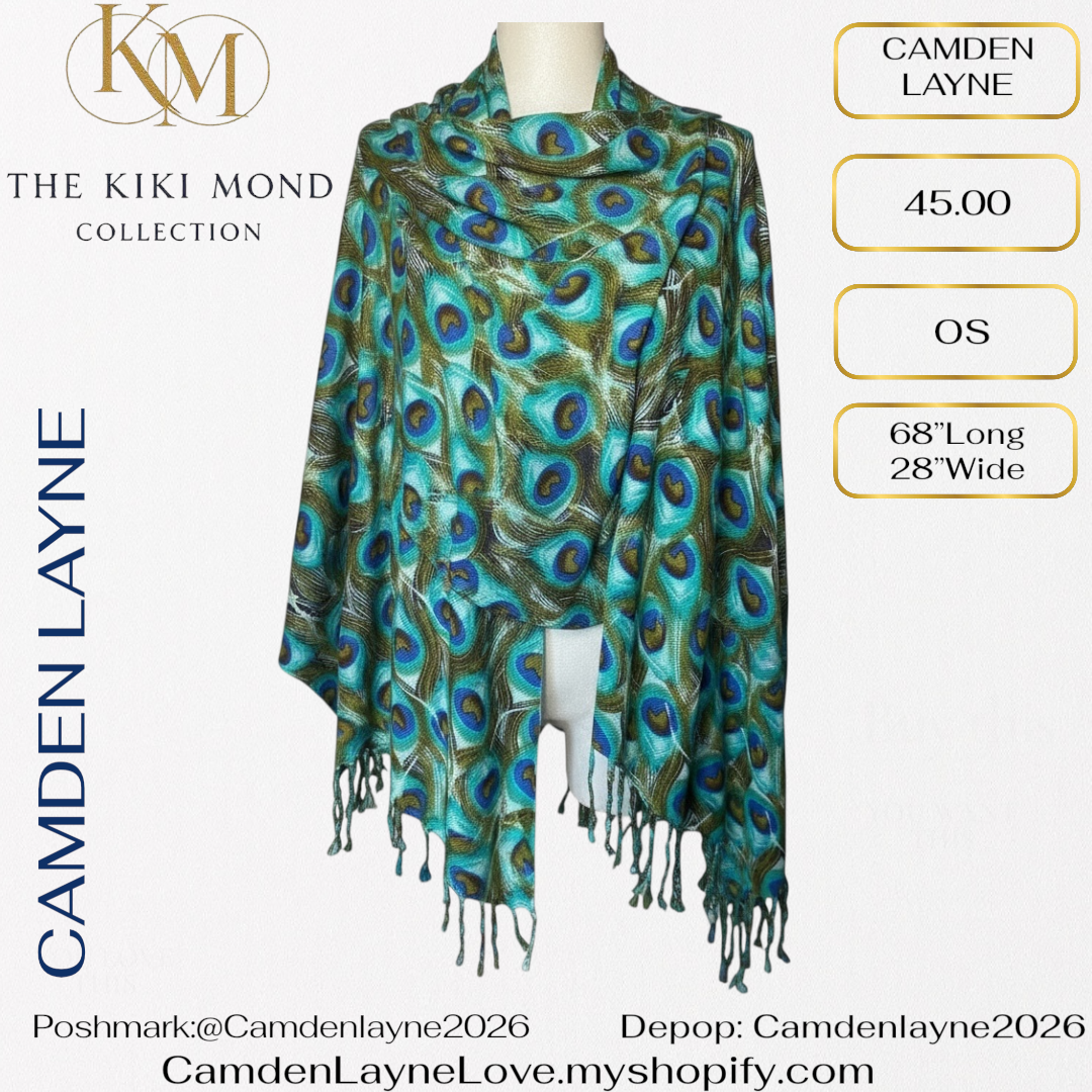 Camden Layne Beautiful Peacock Shawl