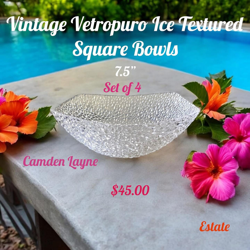 Vintage Vetropuro Ice Textured Bowls 4 - Camden Layne