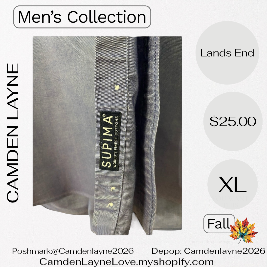 Lands End XL Blue Long Sleeve