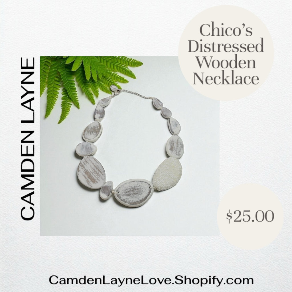 Chico’ Distressed Wooden Necklace