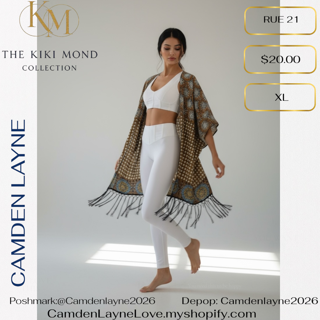 Brown  & Blue Mandala Kimono