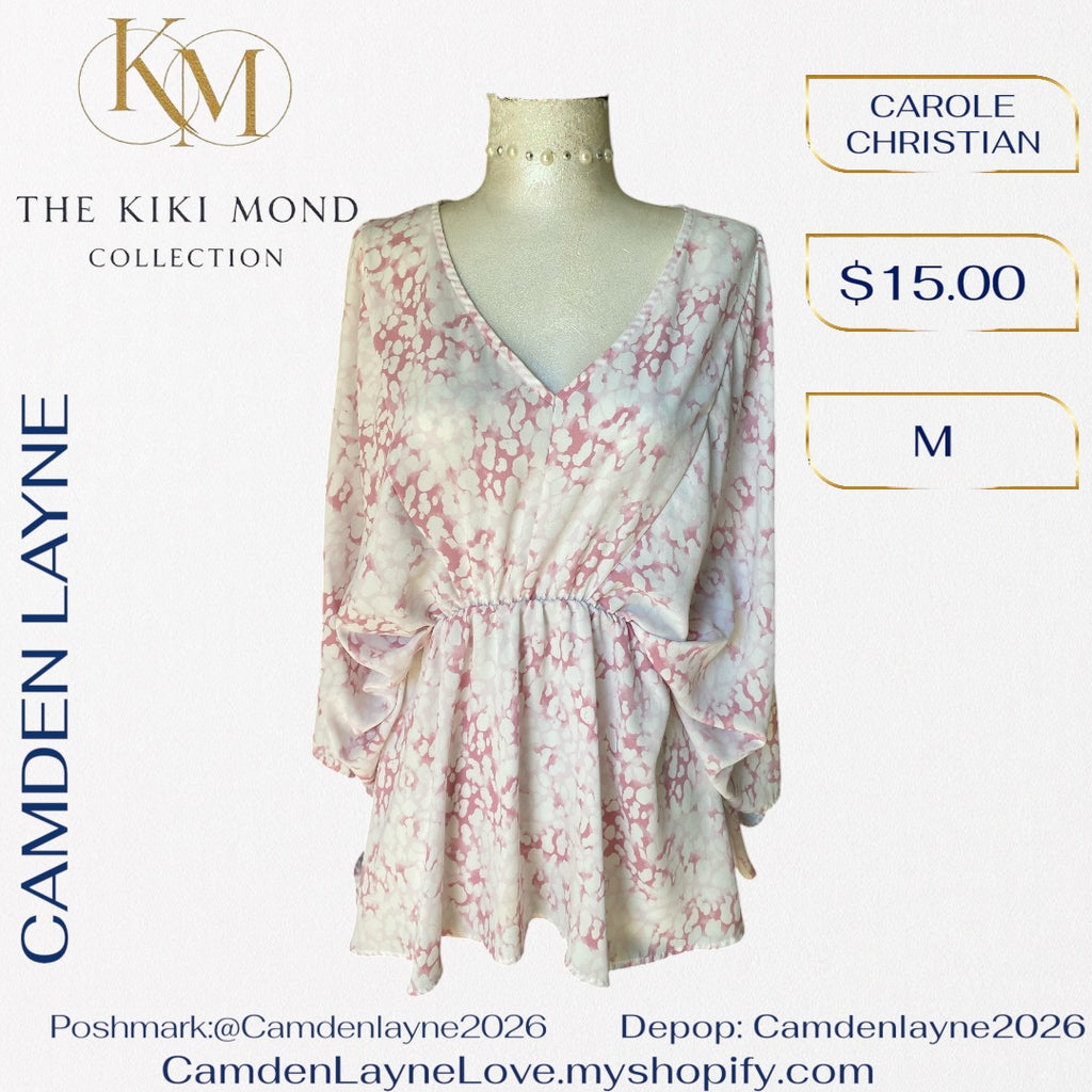 Carol Christian Pink & White Flowing Blouse