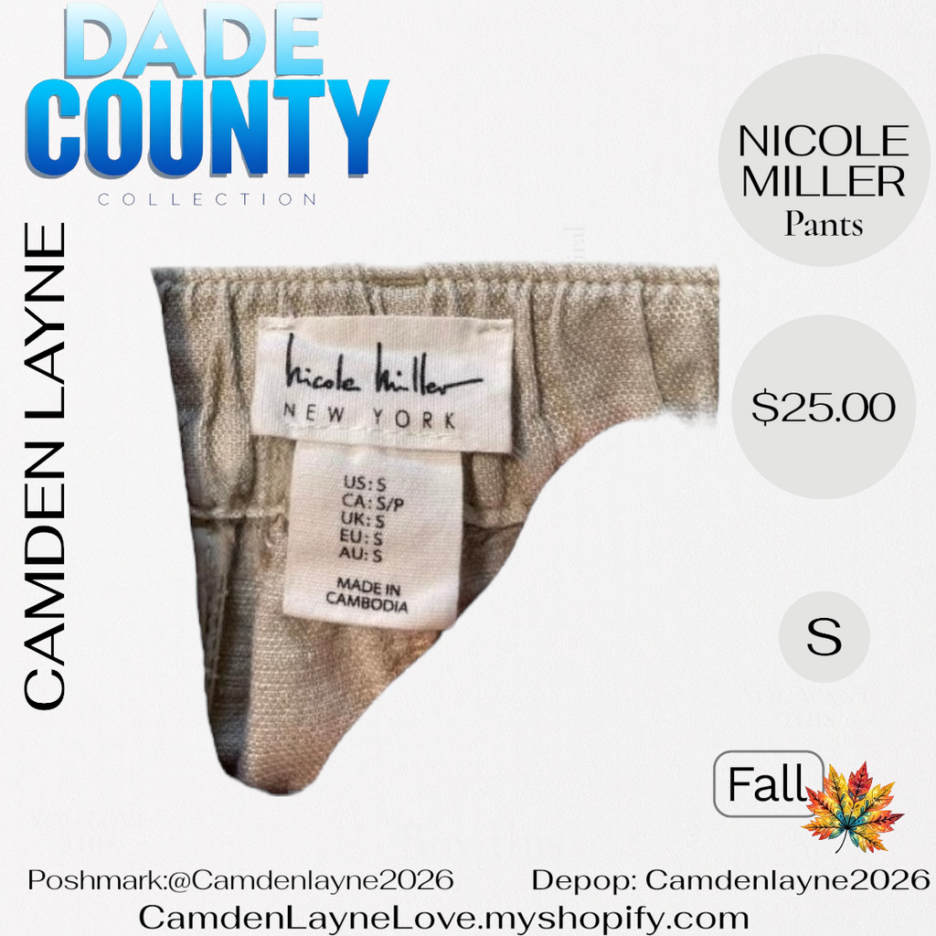 Nicole Miller Linen Cargo Pants