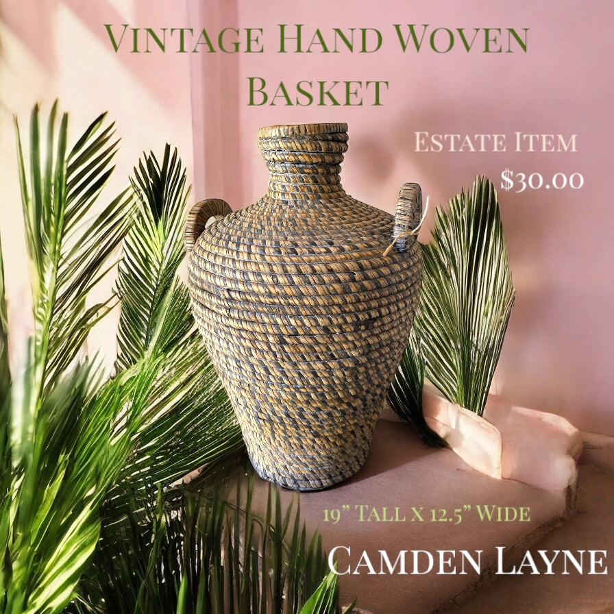 Vintage Hand Woven Basket - Camden Layne