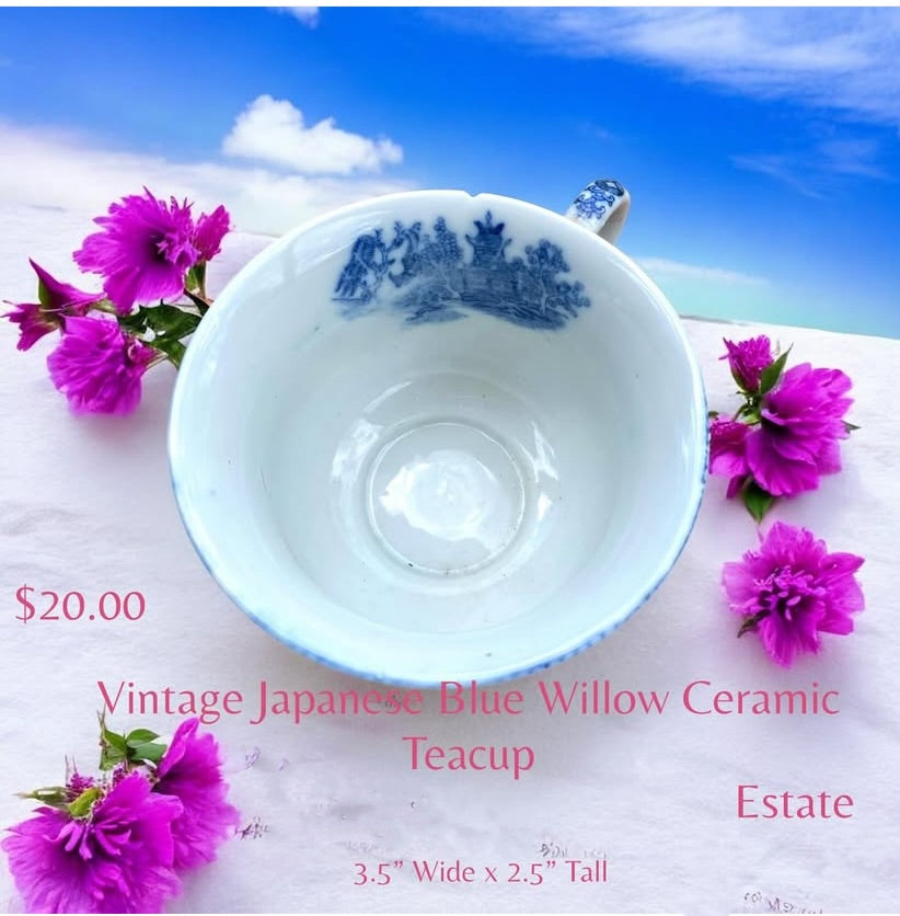 Vintage Japanese Blue Willow Teacup - Camden Layne