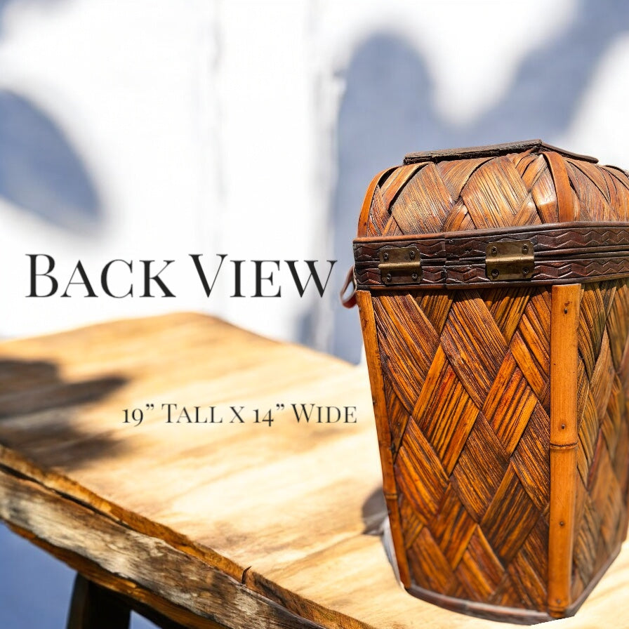 Vintage Handcrafted Rattan Basket - Camden Layne