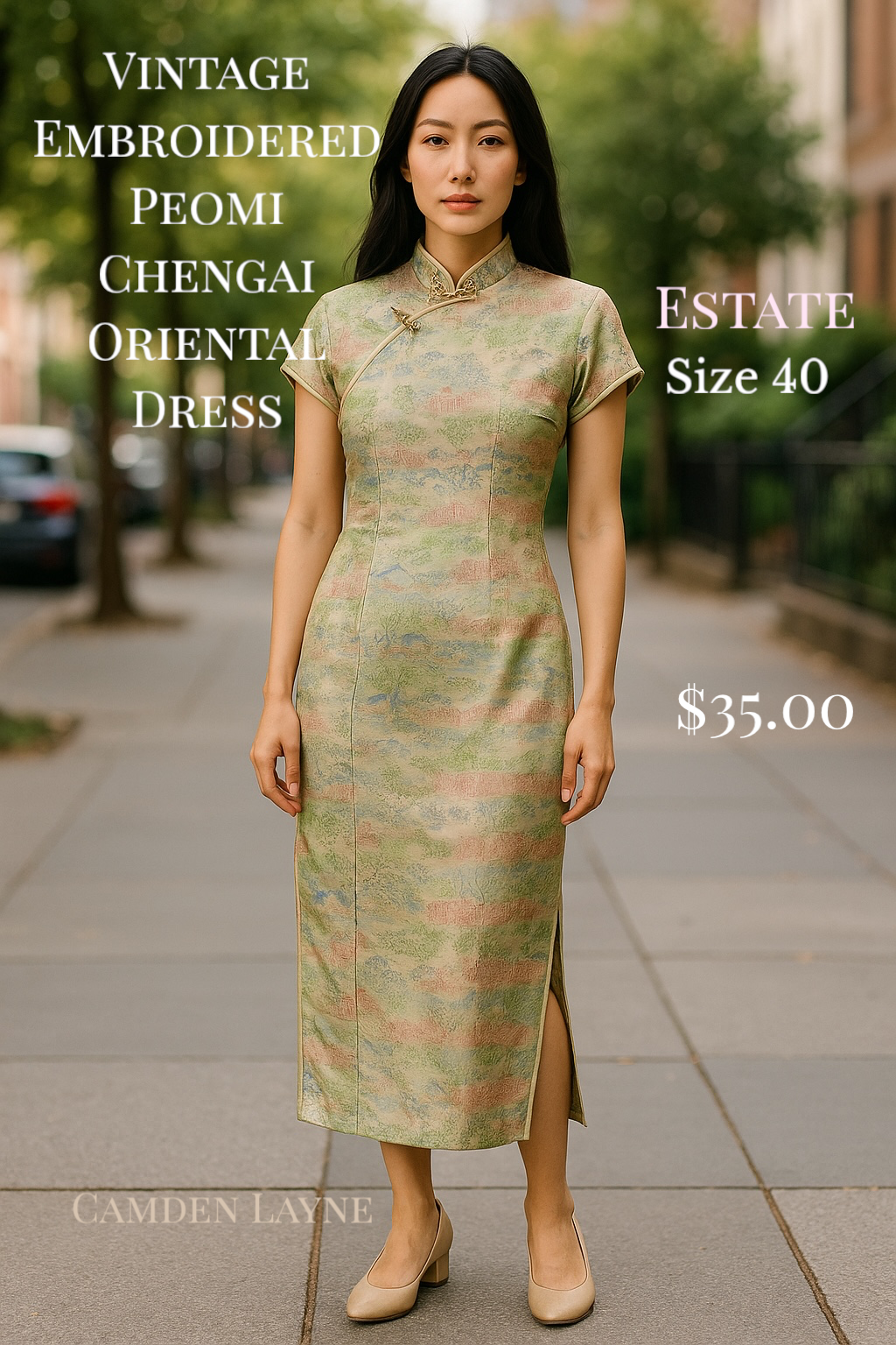 Vintage Embroidered Peomi Chengai Oriental Style Dress - Camden Layne
