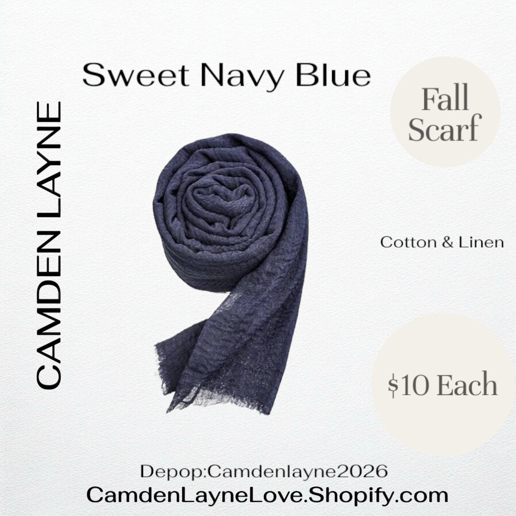 Sweet Navy Blue Scarf
