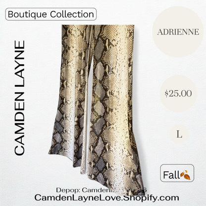 Adrienne Snake Print Flare Leg Pants